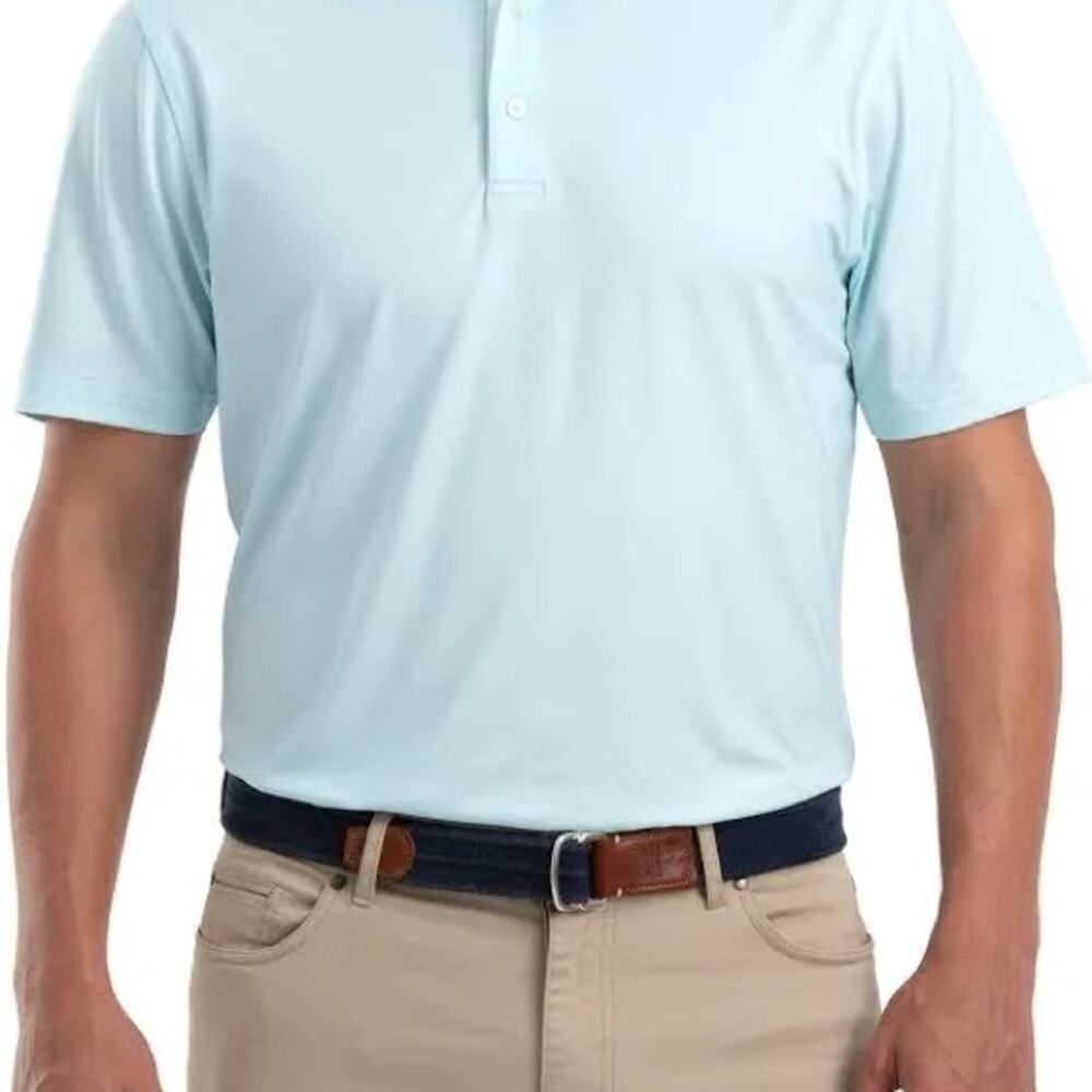 johnnie-O Blue Polo Shirt Robben Printed Performance Polo Medium